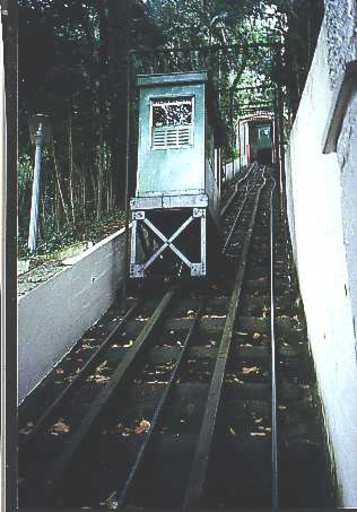 Wohnsiedlung, Privat, Bahn mit Ausweiche, Copacabana/Lagoa, Rio de Janeiro.