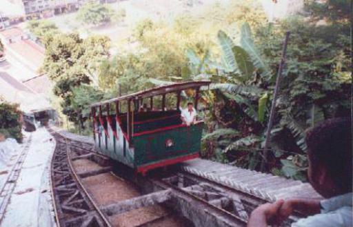 Santos SP, Standseilbahn Monte Serrat, Ausweiche.