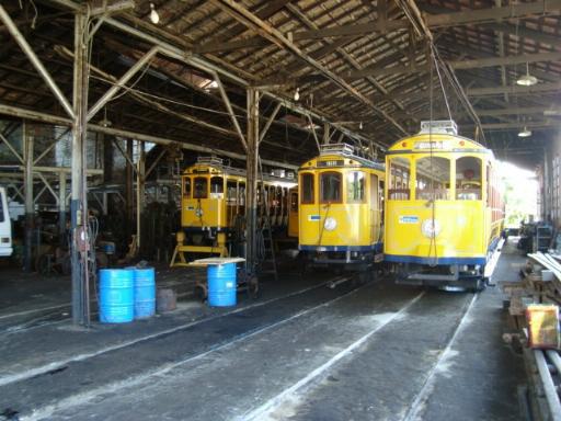 Tram Santa Teresa: Anblick von Werkstatt und Betriebshof.